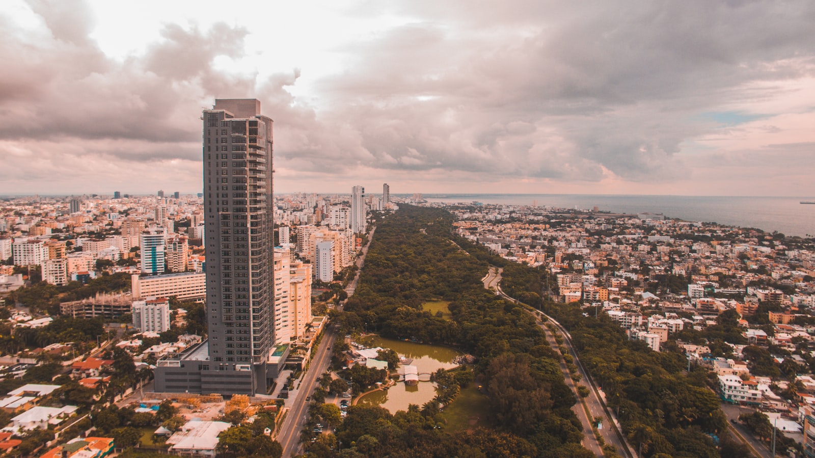 Aerial view of the Santo Domingo skyline with residential towers